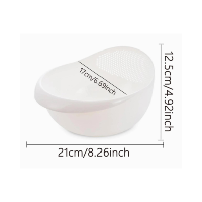 1PC-Silicone Colander Rice Bowl Drain Basket Fruit Bowl Washing Drain Basket
